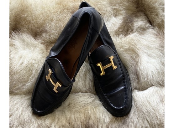 Vintage Hermes Womens Leather Loafers