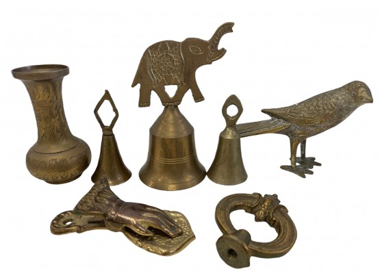 Collection Of Vintage Brass Bells & More