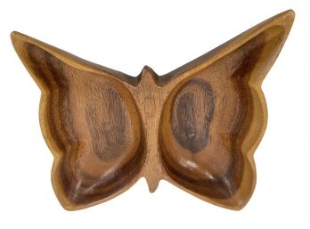 Vintage Wood Butterfly Bowl