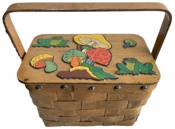 Vintage Woven Wooden Basket Purse