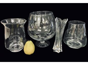 Group Of Clear Glass Vases