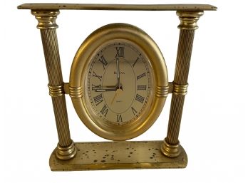 Vintage Bulova Brass Desk Clock