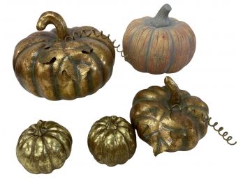 Group Of Fall Decorative Pumpkins