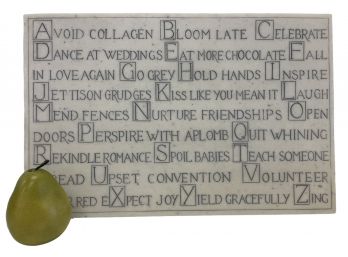 Hanging Decor 0r Marble Cheese Board With Inspirational Quotes  17' X 11'