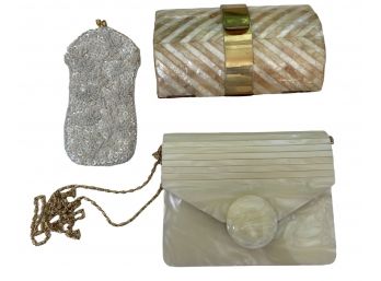 Vintage Trio - Eyeglass Case And Evening Bags - 3 Pieces