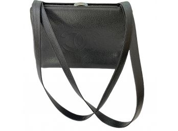 Vintage Chanel ? Black Leather Framed Handbag