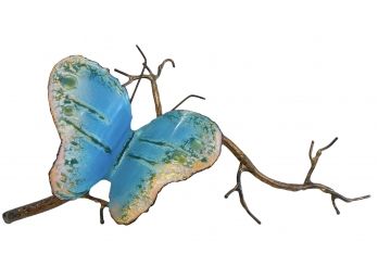 Vintage Enamel On Copper Butterfly