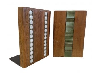 Two MCM Walnut Bookends