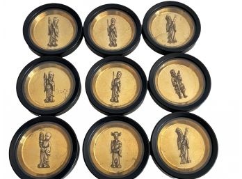 Cool Mid Century - Chinese Immortals - Lucite Encased Coasters