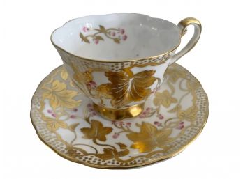 Vintage Royal Chelsea English Gold Leaf Bone China Teacup
