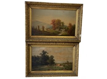 Pair Of Old English Landscape Prints 17' X 20'