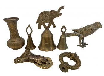 Collection Of Vintage Brass Bells & More
