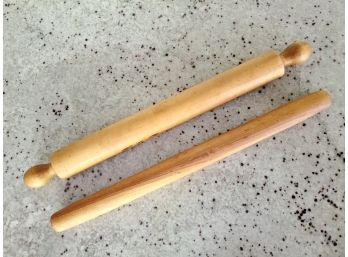 Lot Of (2) Vintage Rolling Pins For Baking