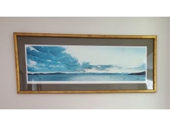 Framed Watercolor Print By John Hulsey, 'View Across Haverstraw Bay'