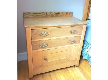 Vintage Cabinet And Night Stand With (2) Drawers And Wheels