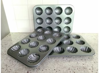 Set Of (3) Non-Stick Spherical Shell Madeleine Pans