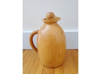 Vintage Mid Century Manzoni Pietro Thermal Wood Carafe With Lid (gift From Carly Simon)