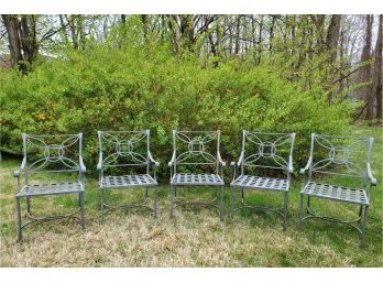 Set Of (5) Wrought Metal Outdoor Chairs