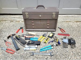 Vintage Toolbox With Several Quality Hand Tools