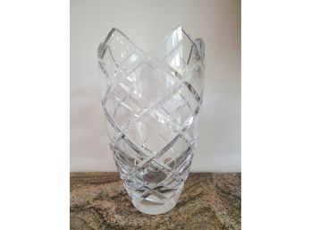 Lead Crystal Vase With Geometric Pattern