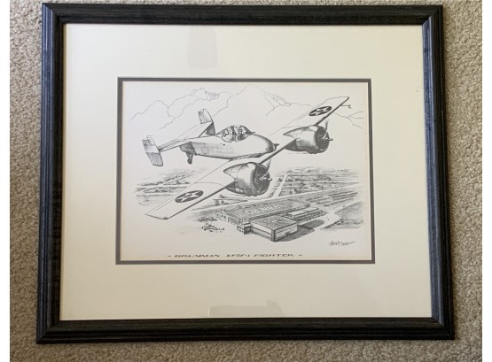 Henry Clark Lithograph, Grumman XF5F1 Fighter