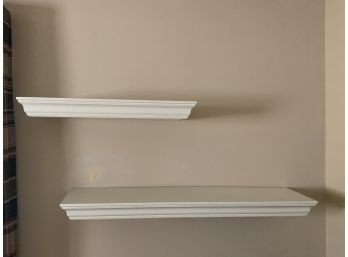 Two White Painted Shelves