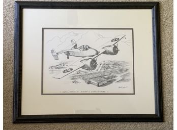 Henry Clark Lithograph, Grumman XF5F1 Fighter