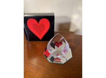 Crystal And Red Heart, Signed