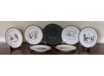 Boxed Set Of Six New Yorker Cheese Plates