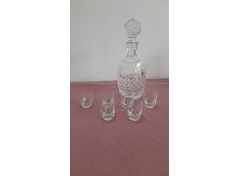 Glass Decanter And Shot Glasses