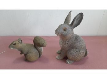 Garden Decor Rabbit And Squirrel
