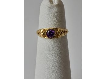 Purple Cubic Zirconia 14k Gold Ring
