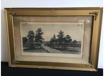 Vintage Etching Signed In Pencil By G.W. Boded Circa 1890's