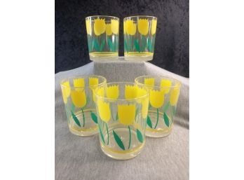 Yellow Tulip Glasses