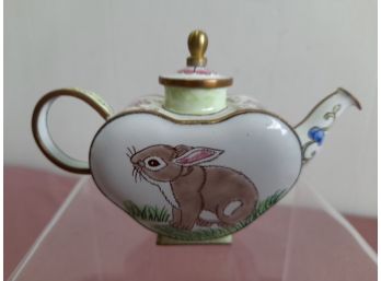 Mini Enamel Tea Pot With Bunny