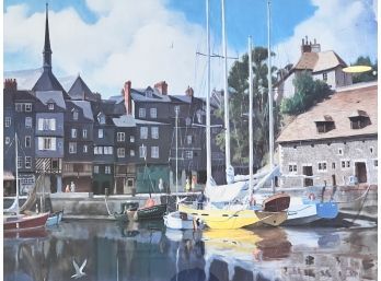 'The Old Harbor At Honfleur' Poster Print