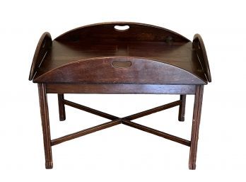 Vintage Wooden Oval Butlers Table