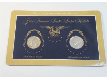 Great American Double Dated Nickels 2 Coin Set In Plastic Case