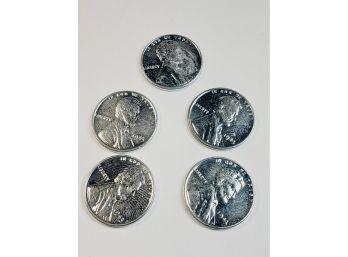 1943 World  War II Replacement (five) Steel Cents
