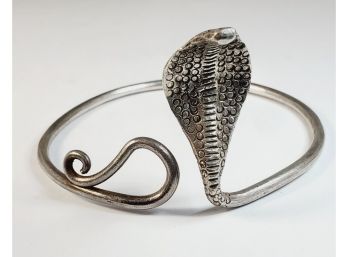Unique 49.1g Sterling Silver Wrap Around Cobra Cuff / Bangle Arm Bracelet