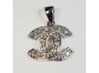 New  Sterling Silver Chanel Symbol  Pendant