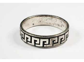 Vintage Large Size Sterling Silver Greek Design Ring