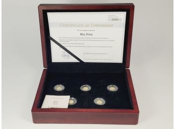 ' Big Five ' .999 FINE GOLD Coin Collection In Display Case And COA - 5 Coins .5g Each