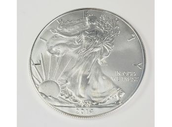 2014 American Silver Eagle Dollar BU With COA