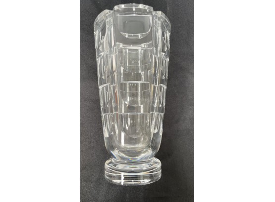 Orrefors Crystal  Simon Gate Design Thousand Windows Vase - Swedish Art Glass 7.5'h