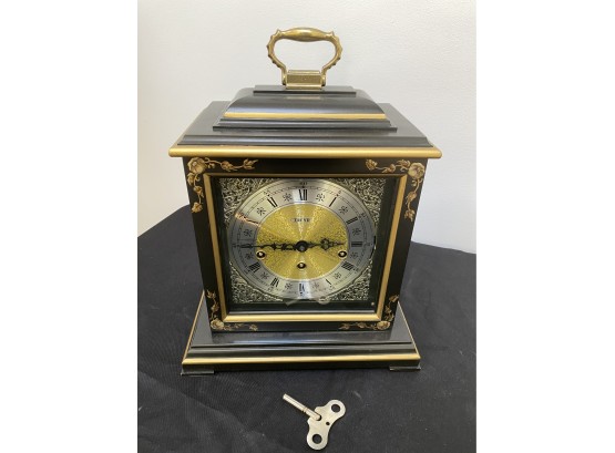 TREND Franz Hermle Two 2 Jewels Roman Numeral Face Carriage Clock With Key - 11'w X 13.5'h