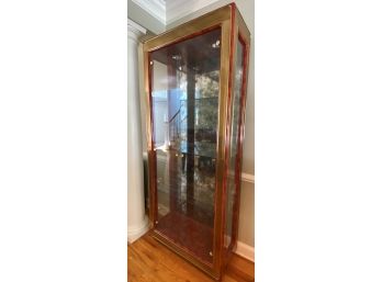 An Elegant Glass Shelves, Two Doors Curio Cabinet By Mastercraft - USA MADE  - 2 Of 2