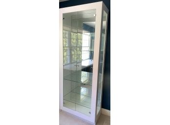 A White Laminate,  Four Glass Shelves Curio Cabinet - 1 Of 2