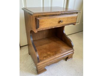 A Vintage Single Drawer Night Table - Solid Wood