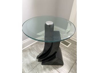 A Modern Glass Top Side Table